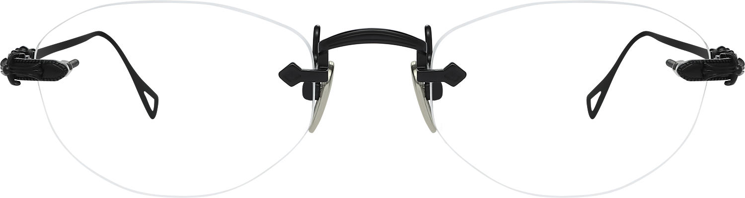 Fytoo Cateye Black Titanium Rimless Eyeglasses - FrameVista