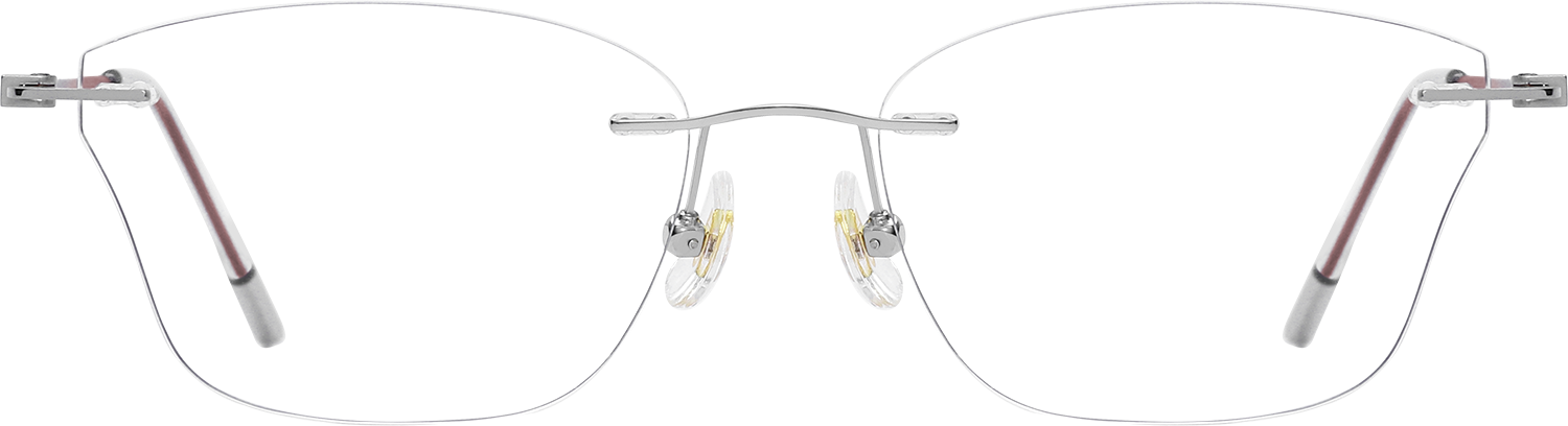 Fytoo Cateye Red Titanium Rimless Eyeglasses - FrameVista