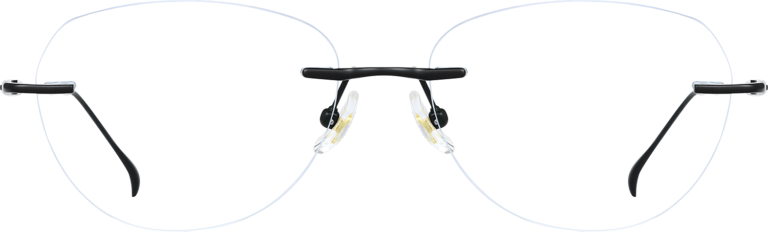 Fytoo Oval Black Titanium Rimless Eyeglasses - FrameVista