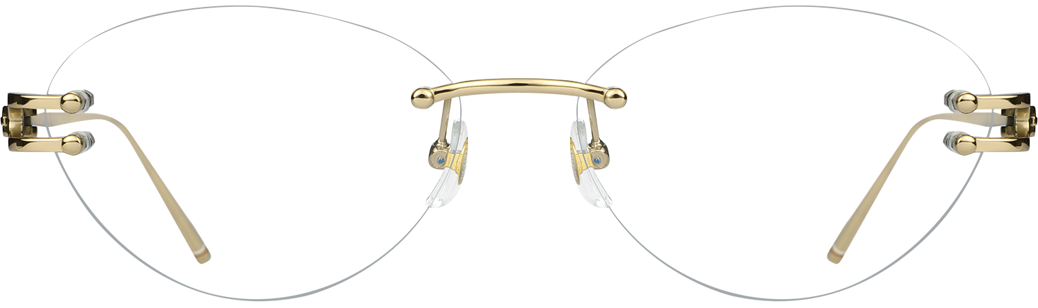 Fytoo Oval Golden Titanium Rimless Eyeglasses - FrameVista