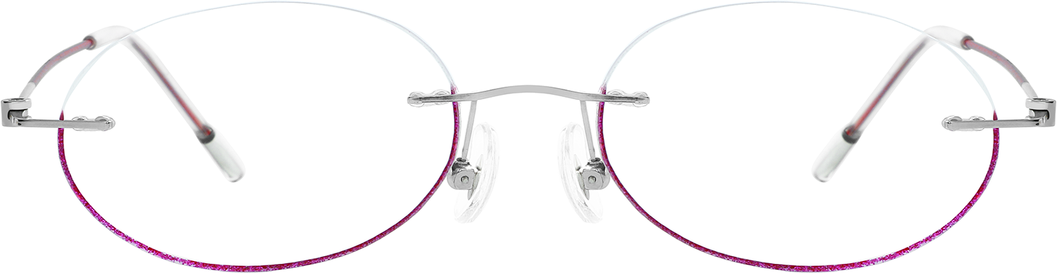 Fytoo Oval Silver Titanium Rimless Eyeglasses - FrameVista