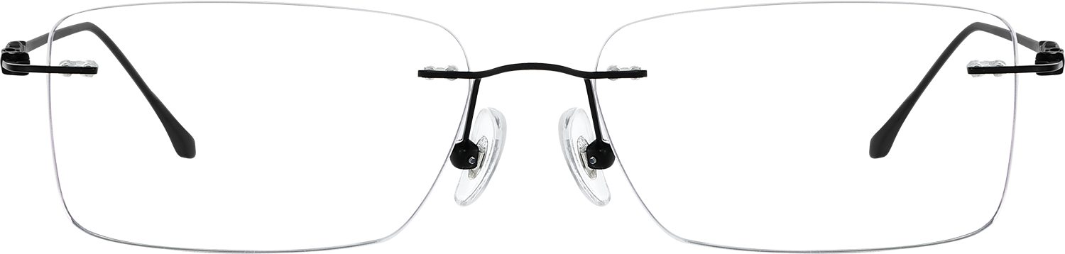 Fytoo Rectangle Black Titanium Rimless Eyeglasses - FrameVista