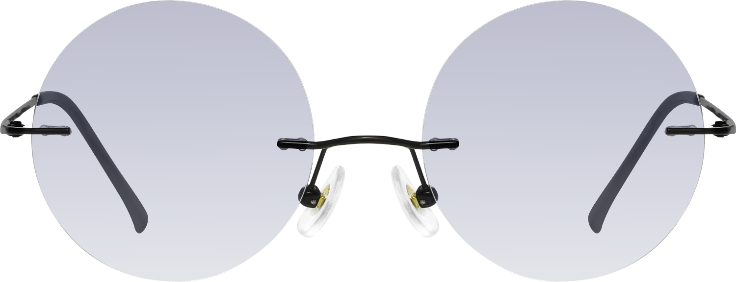 Fytoo Round Grey Titanium Rimless Eyeglasses - FrameVista
